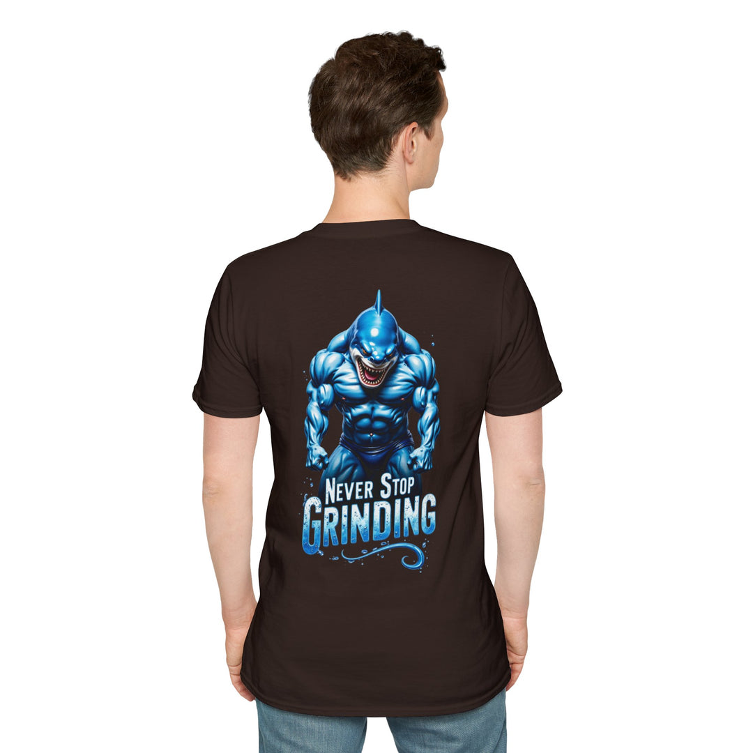 Never Stop Grinding – Shark Power T-Shirt