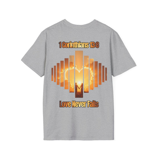 "Love Never Fails – 1 Corinthians 13:8" Unisex T-Shirt