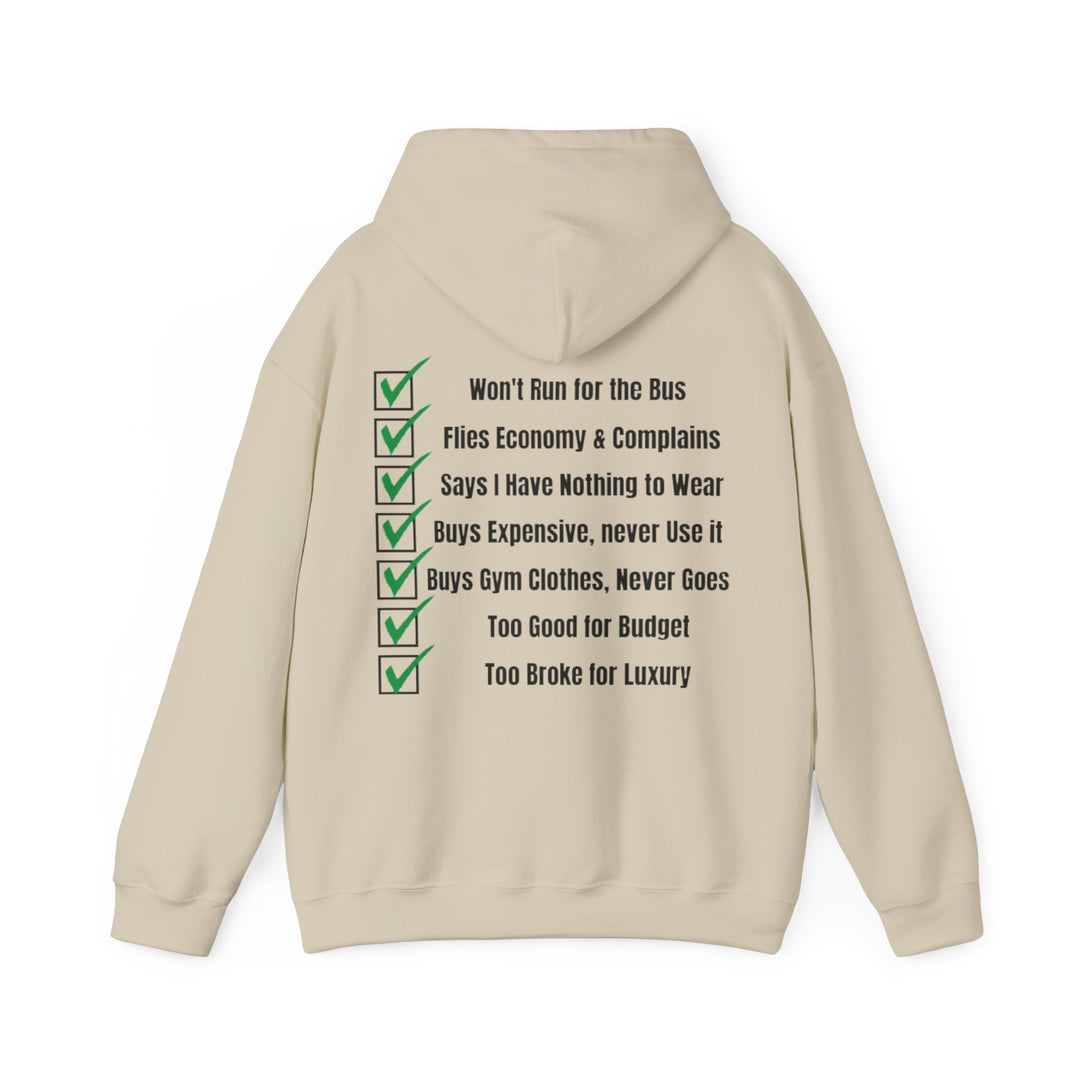 Uitgavenprioriteiten Hoodie – Geldbewegingen met een twist