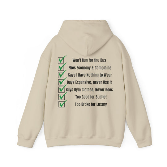 Uitgavenprioriteiten Hoodie – Geldbewegingen met een twist