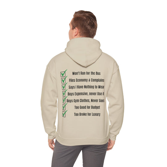 Uitgavenprioriteiten Hoodie – Geldbewegingen met een twist