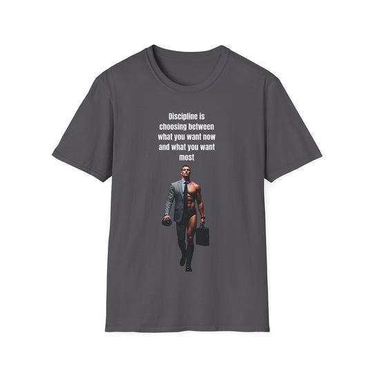 „Disziplin bedeutet, sich zwischen dem zu entscheiden, was man jetzt will und dem, was man am meisten will“ – Herren-T-Shirt