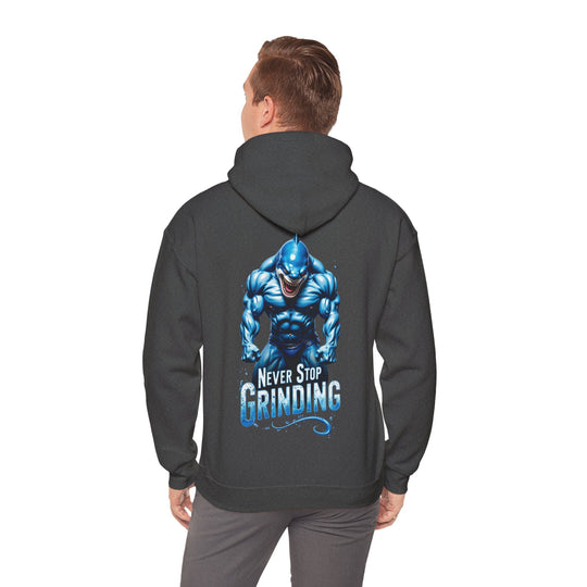 Hör nie auf zu grinden – Shark Power Hoodie