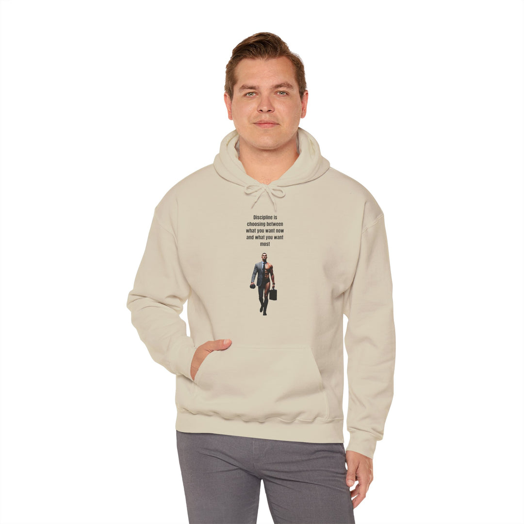 „Disziplin bedeutet, zwischen dem zu wählen, was man jetzt will und dem, was man am meisten will“ – Herren Hoodie