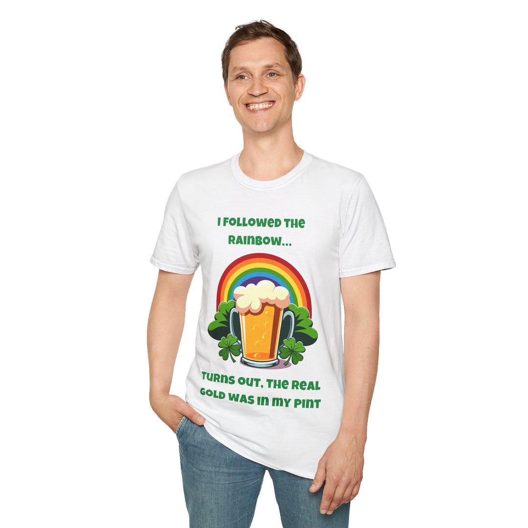 Regenbooggouden T-shirt – St. Patrick's Day-plezier en festiviteit