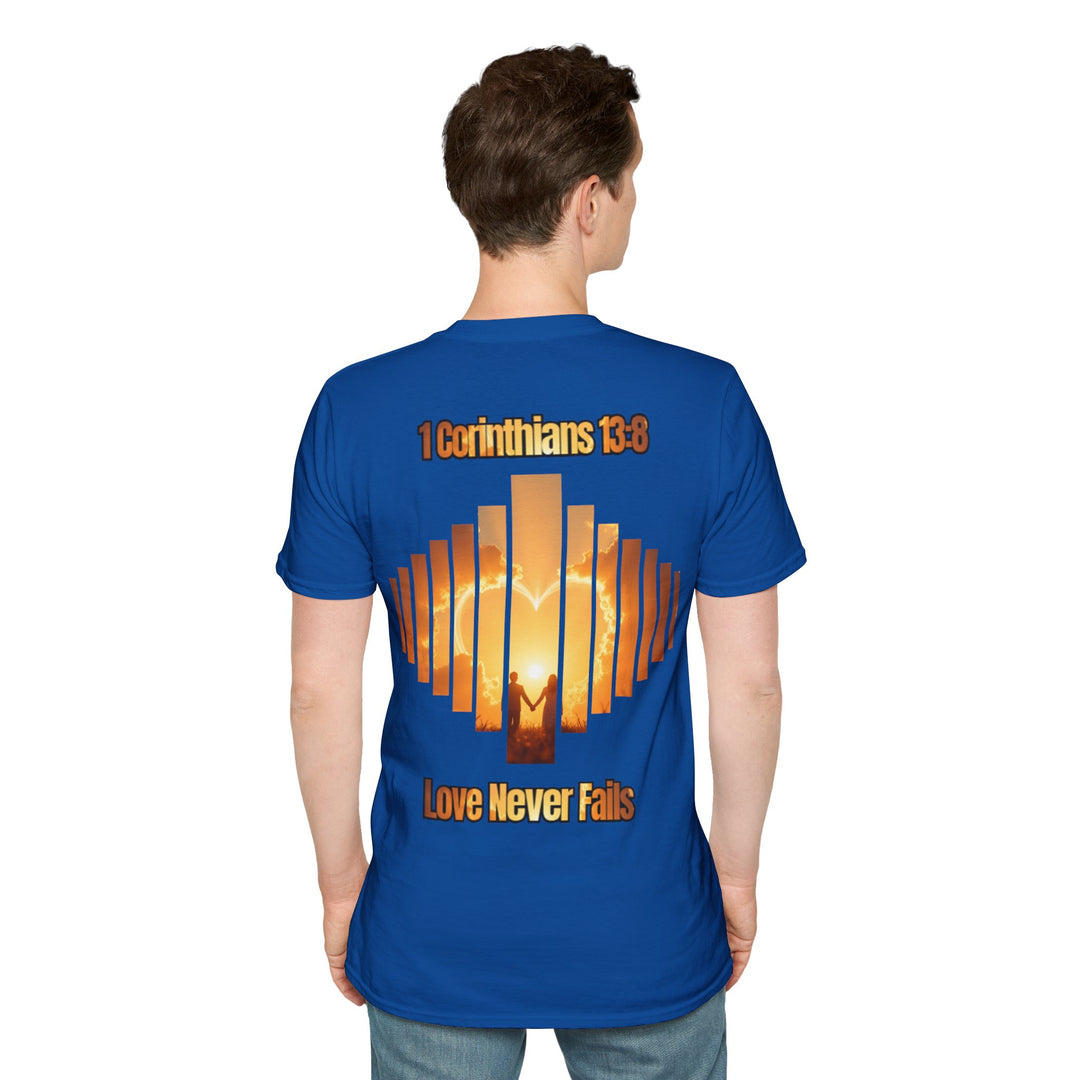 "Love Never Fails – 1 Corinthians 13:8" Unisex T-Shirt