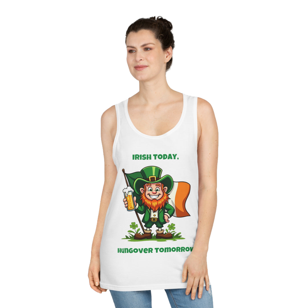 Tanktop „Heute irischer, morgen verkatert“ – Tragen Sie Ihren St.-Patrick-Geist!