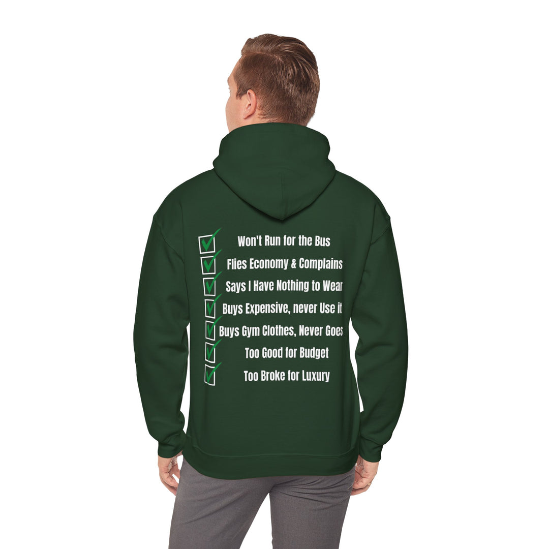 Uitgavenprioriteiten Hoodie – Geldbewegingen met een twist