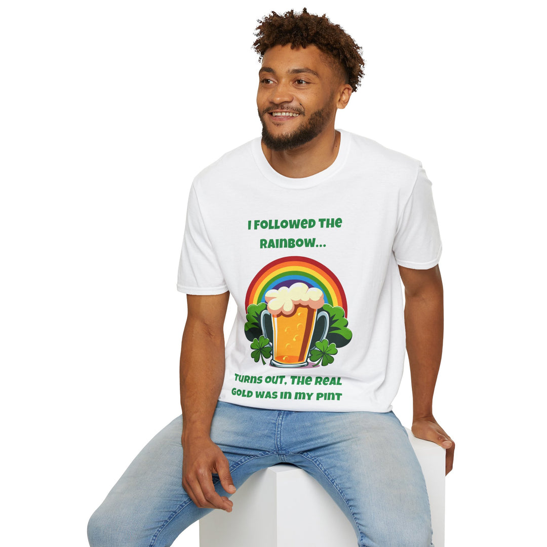 Regenbooggouden T-shirt – St. Patrick's Day-plezier en festiviteit