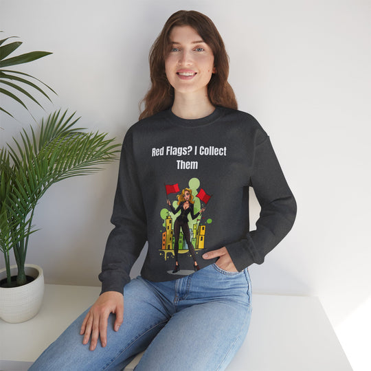 Rote Fahnen? Ich sammle sie – Gemütliches Damen-Sweatshirt