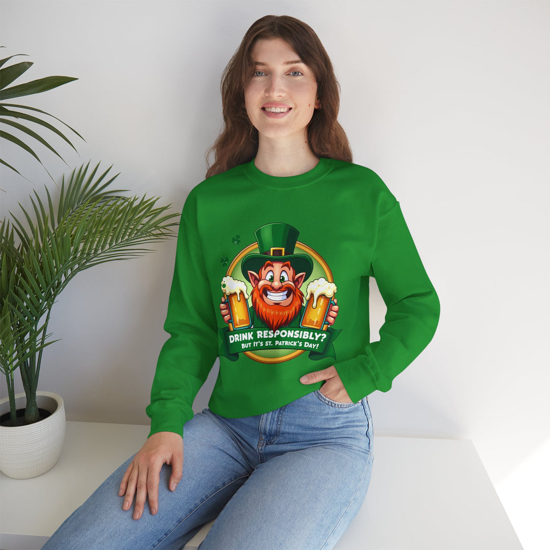 Sweatshirt „Trinken Sie verantwortungsvoll“ – St. Patrick's Day Edition