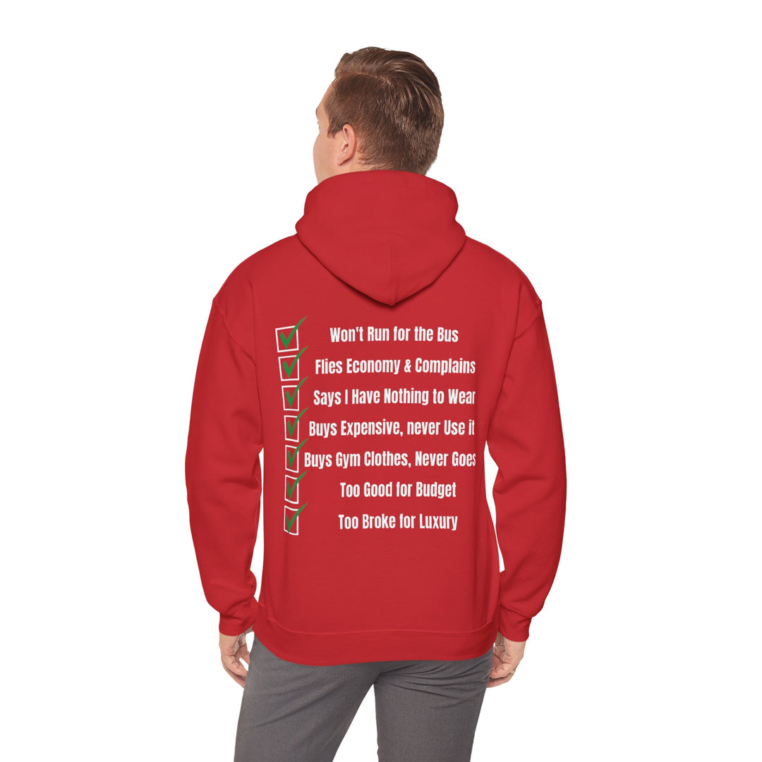 Uitgavenprioriteiten Hoodie – Geldbewegingen met een twist