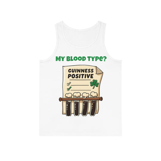 Mijn bloedgroep? Guinness Positive Tank Top – De ultieme Ierse diagnose!