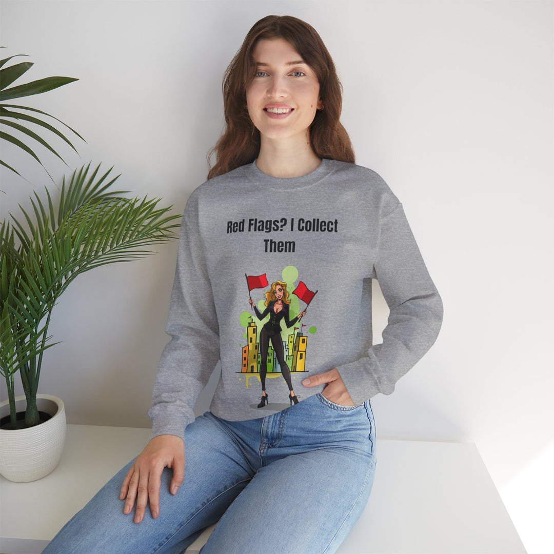 Rote Fahnen? Ich sammle sie – Gemütliches Damen-Sweatshirt