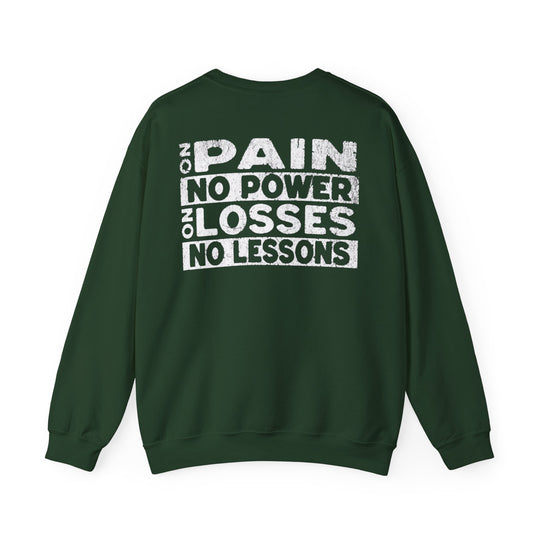 "No Pain, No Power – No Losses, No Lessons" Men's Sweatshirt