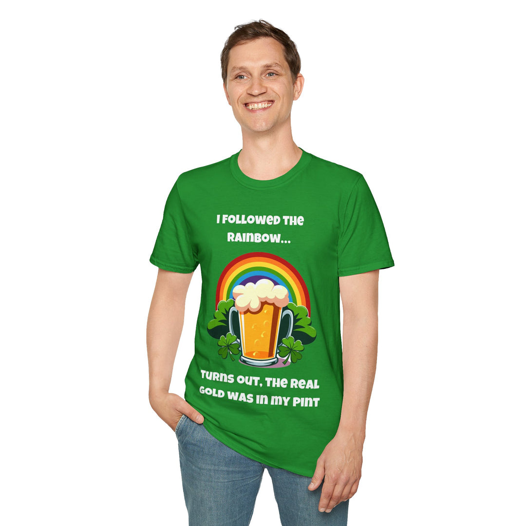 Regenbooggouden T-shirt – St. Patrick's Day-plezier en festiviteit