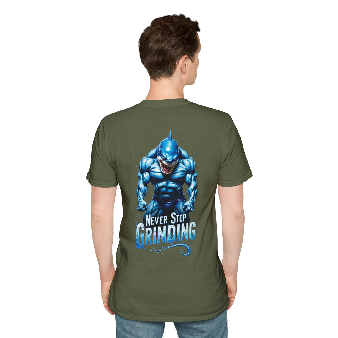 Never Stop Grinding – Shark Power T-Shirt