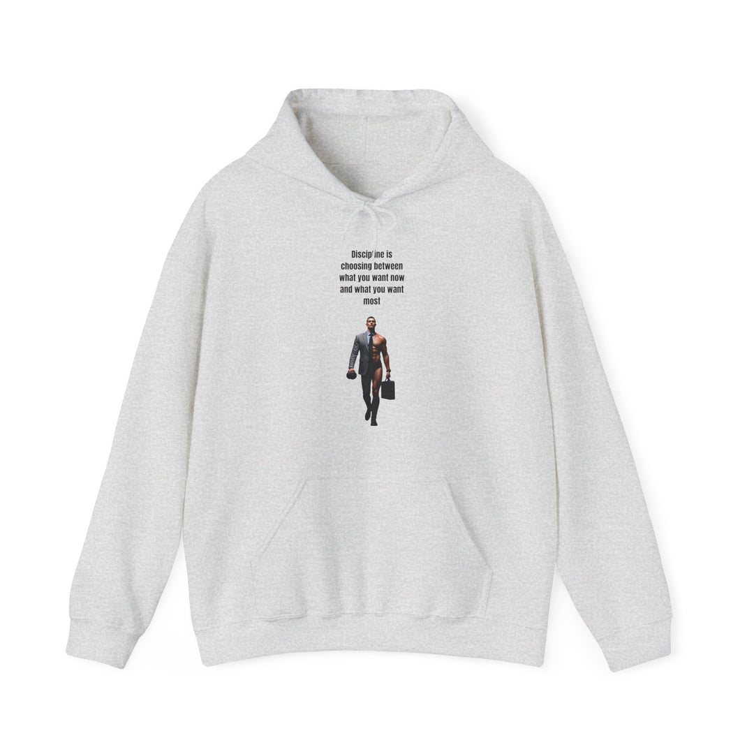 „Disziplin bedeutet, zwischen dem zu wählen, was man jetzt will und dem, was man am meisten will“ – Herren Hoodie